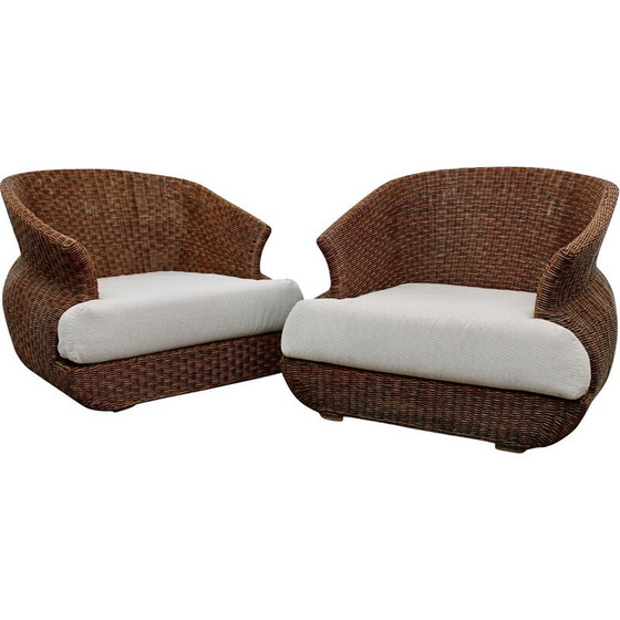 Image 1 of Coppia di poltrone vintage in rattan, Italia 1960