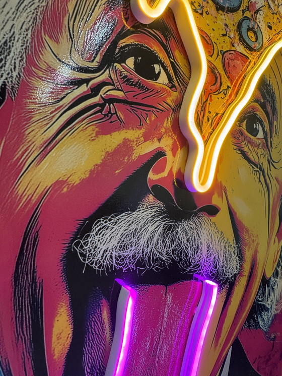 Image 1 of Genius Theory Einstein Pizza Pop Led Wall Art Lamp