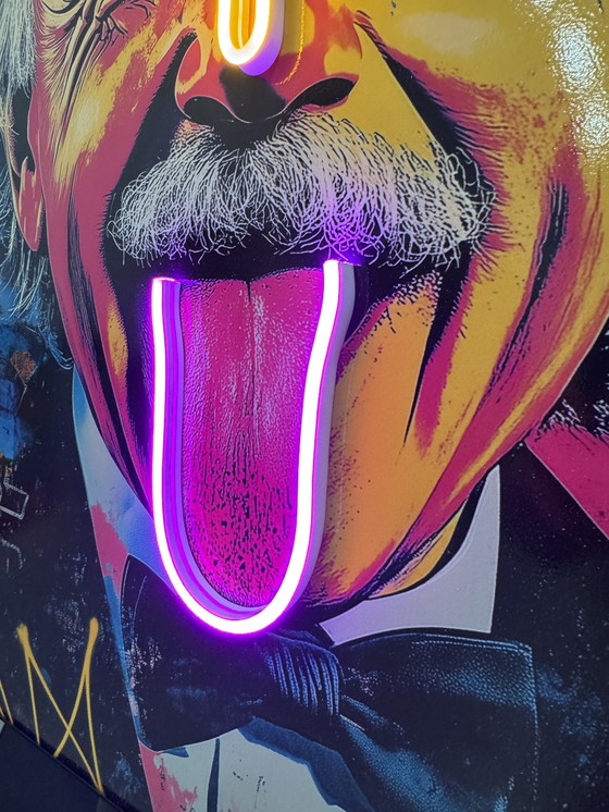 Image 1 of Genius Theory Einstein Pizza Pop Led Wall Art Lamp