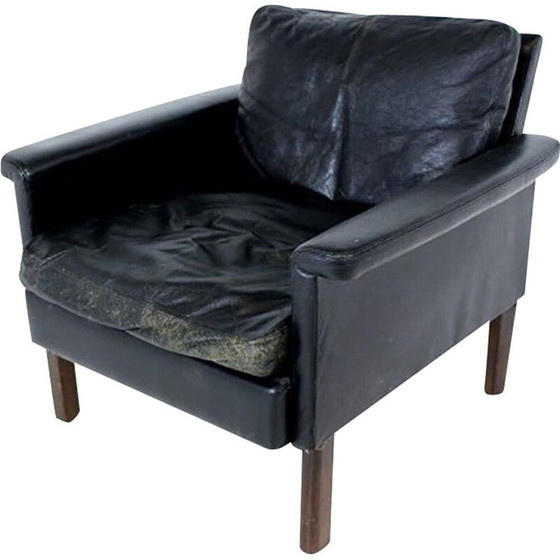 Image 1 of Poltrona vintage in pelle e faggio di Mio, Svezia 1960