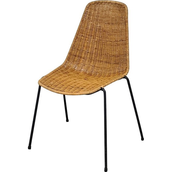 Image 1 of Vintage wicker stacking chairs, 1950s