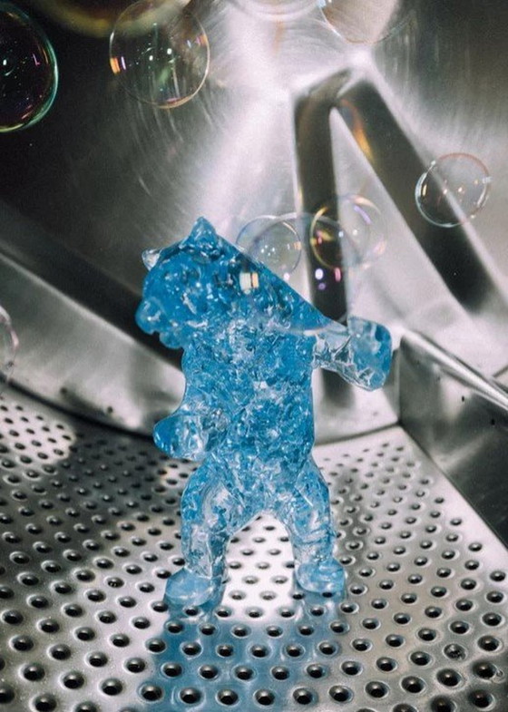 Image 1 of Richard Orlinski Bear Bubble Blue