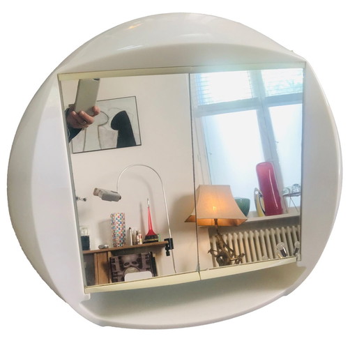 Space Age Mirror - Vintage Bathroom Cabinet - Allibert - 1970