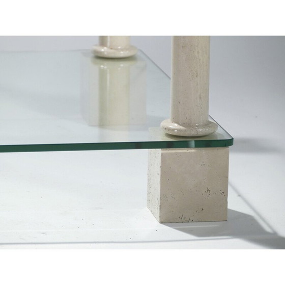 Image 1 of Vintage travertine coffee table by Philippe Barbier, 1970