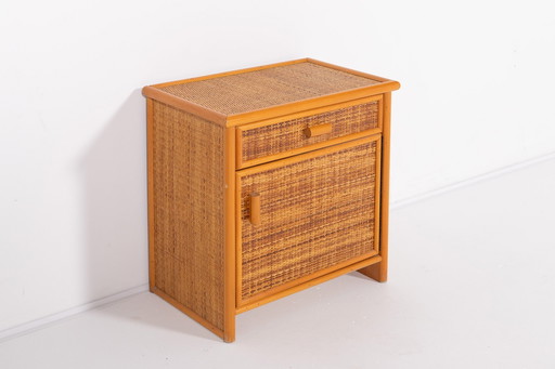 Vintage Rattan-Wicker Cabinet