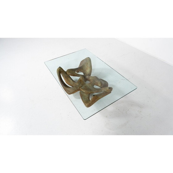 Image 1 of Vintage glass and concrete coffee table by Claudio Trevi, 1970