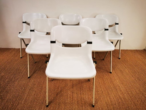 Suite Of 6 Dorsal Chairs By E. Ambas & G. Pirelli