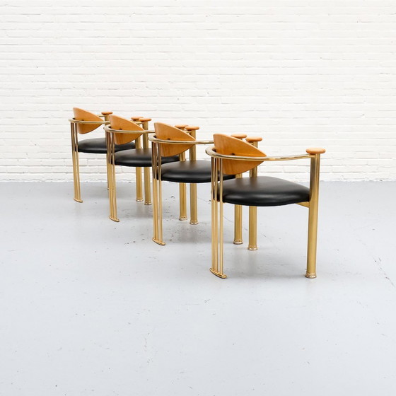 Image 1 of Postmodern Dining Chairs Gold