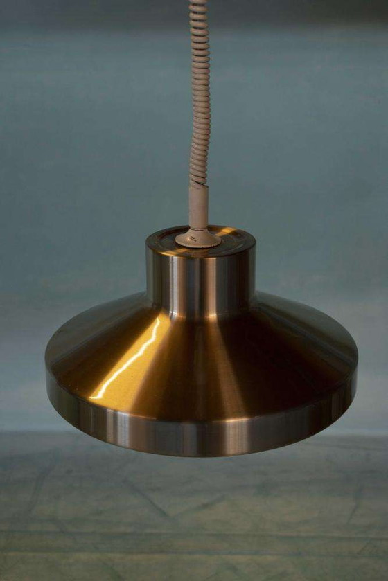 Image 1 of Vintage aluminum pendant lamp 1960s/70s, dining room table lamp