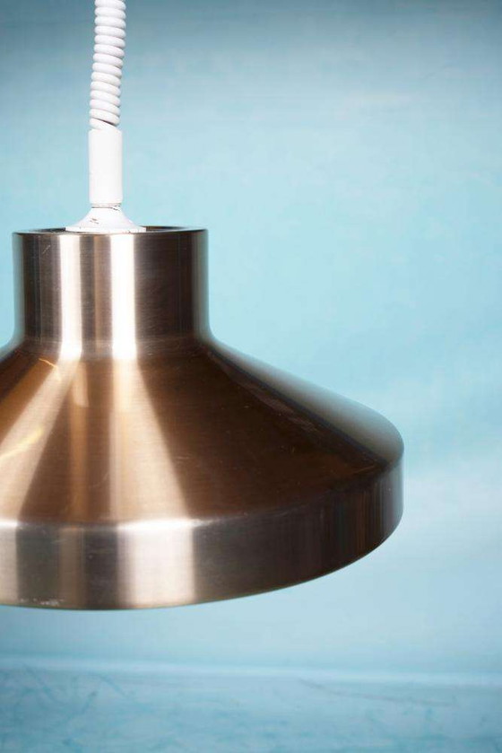 Image 1 of Vintage aluminum pendant lamp 1960s/70s, dining room table lamp