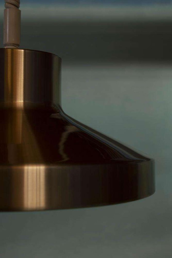 Image 1 of Vintage aluminum pendant lamp 1960s/70s, dining room table lamp