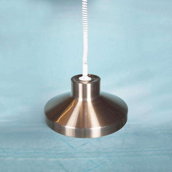 Image 1 of Vintage aluminum pendant lamp 1960s/70s, dining room table lamp