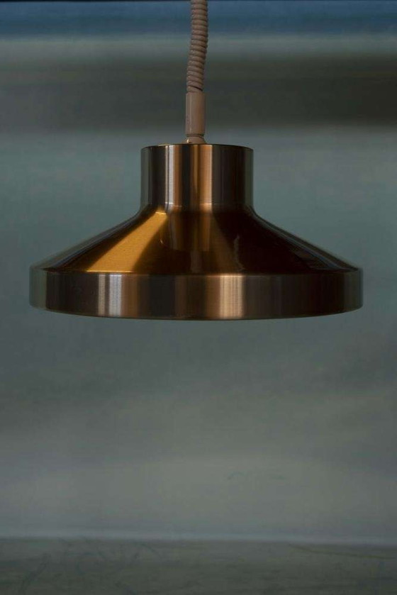 Image 1 of Vintage aluminum pendant lamp 1960s/70s, dining room table lamp