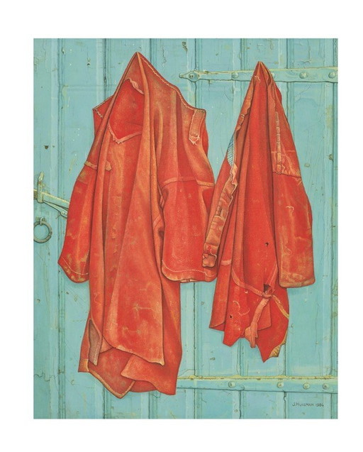 Jopie Huisman --Red Shirts On Blue Door