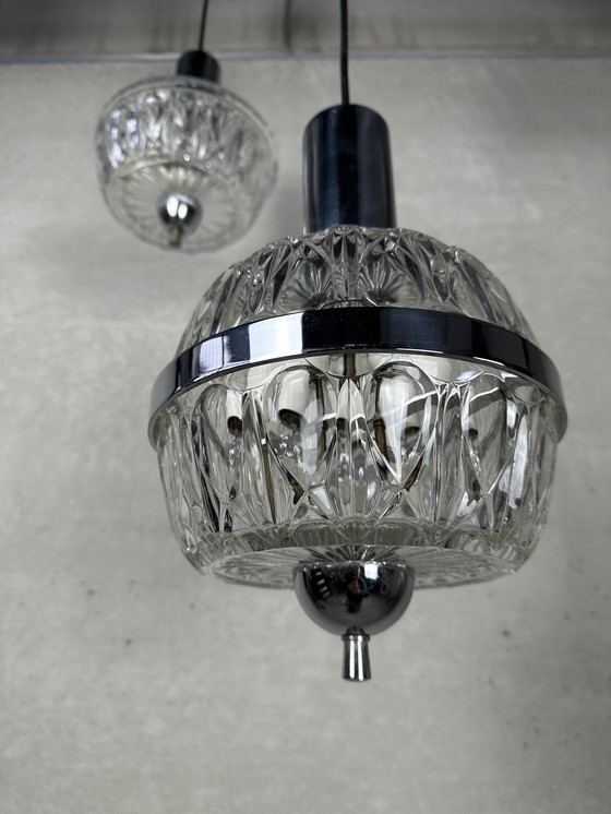 Image 1 of 2x Massive Belgium Val Saint Lambert pendant lights