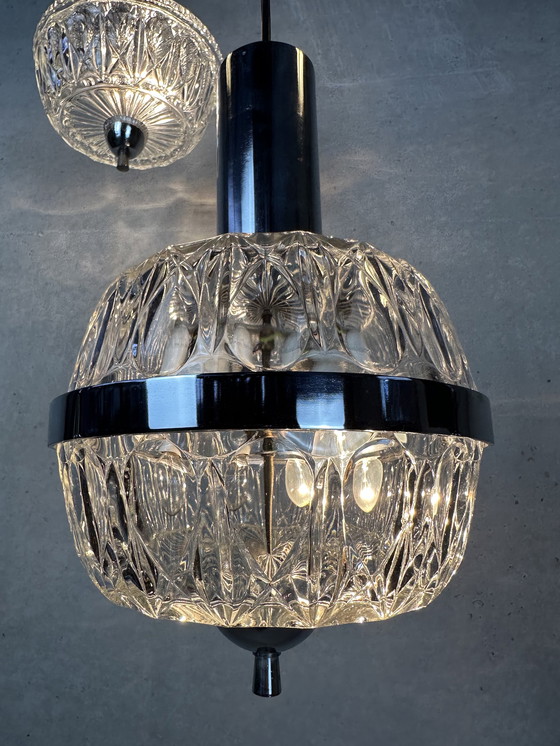 Image 1 of 2x Massive Belgium Val Saint Lambert pendant lights