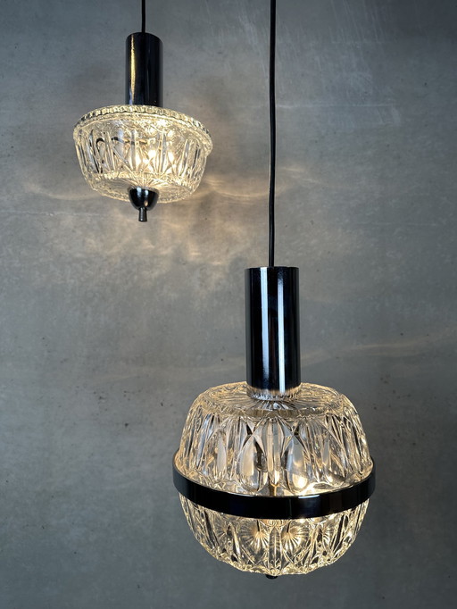 2x Massive Belgium Val Saint Lambert pendant lights