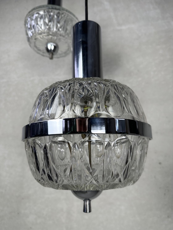 Image 1 of 2x Massive Belgium Val Saint Lambert pendant lights