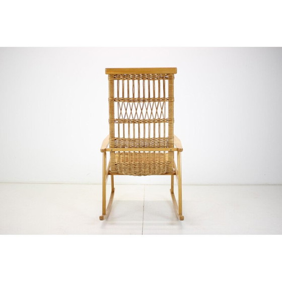Image 1 of Mid-century rattan rocking chairs, Czechoslovakia 1960s