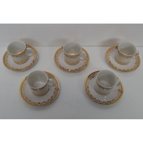 Image 1 of Set of 5 vintage cups and saucers by company Epiag, Czechoslovakia 1920s