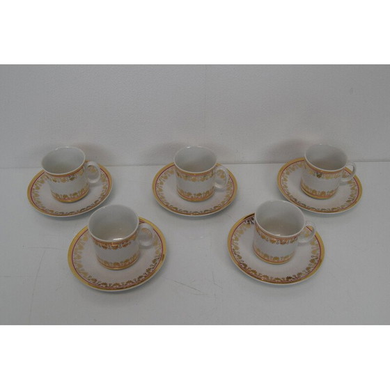 Image 1 of Set of 5 vintage cups and saucers by company Epiag, Czechoslovakia 1920s