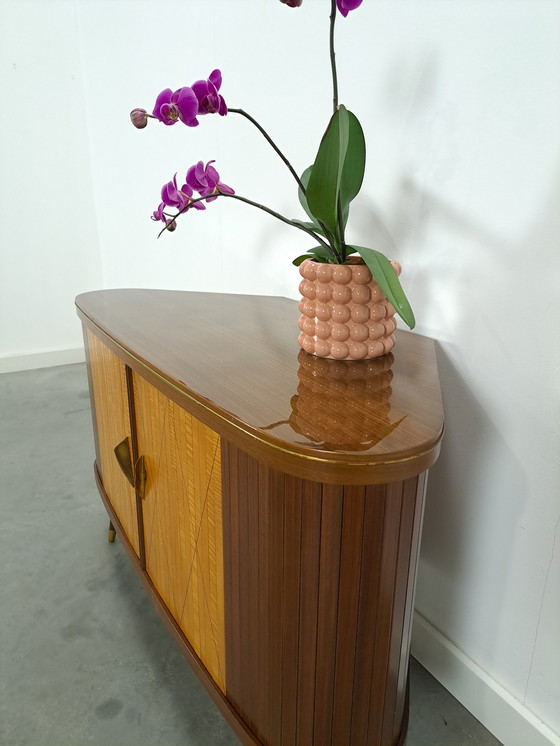 Image 1 of Bar cabinet with swivel bar and mirror wall