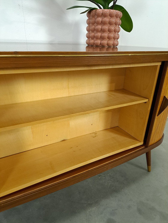 Image 1 of Bar cabinet with swivel bar and mirror wall