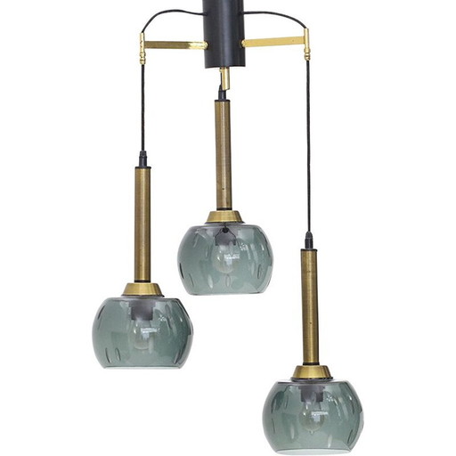 Vintage chandelier with three pendants, 1950