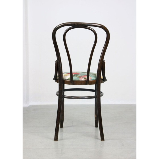 Image 1 of Set di 4 sedie da pranzo Thonet n. 18 in velluto vintage, color marrone scuro