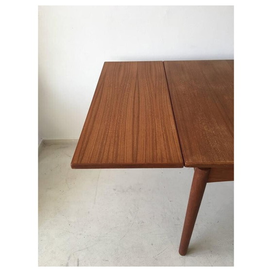 Image 1 of Scandinavian vintage extendable teak dining table, 1960
