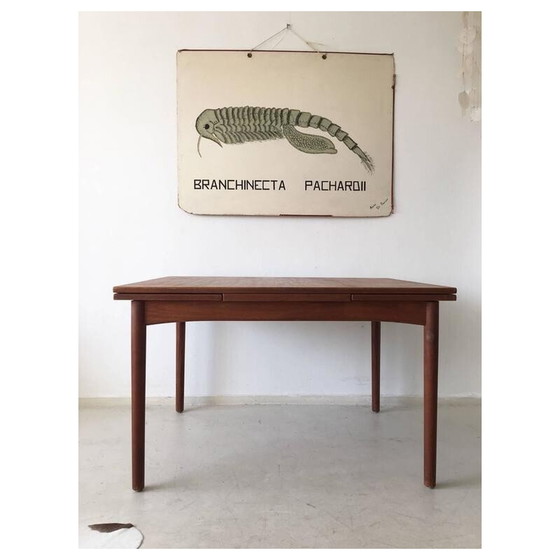 Image 1 of Scandinavian vintage extendable teak dining table, 1960