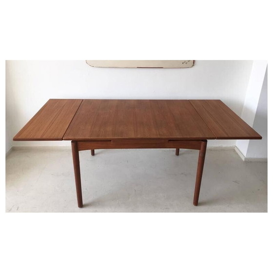 Image 1 of Scandinavian vintage extendable teak dining table, 1960