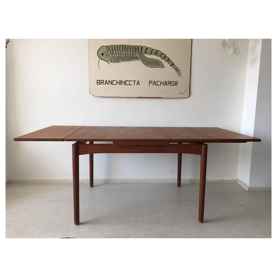 Image 1 of Scandinavian vintage extendable teak dining table, 1960