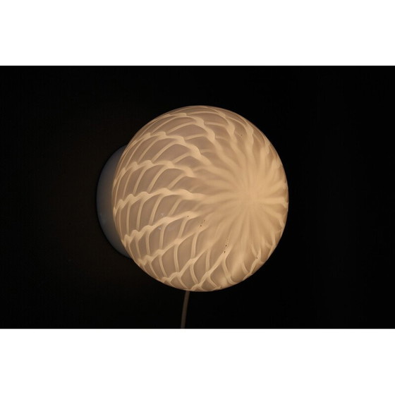 Image 1 of Vintage glass globe table lamp, Italy 1980s
