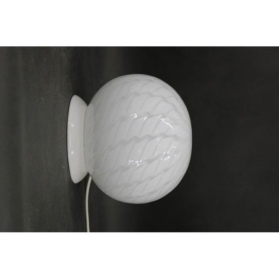 Image 1 of Vintage glass globe table lamp, Italy 1980s