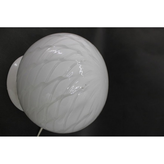 Image 1 of Vintage glass globe table lamp, Italy 1980s