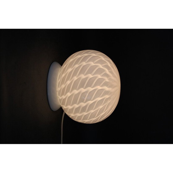 Image 1 of Vintage glass globe table lamp, Italy 1980s