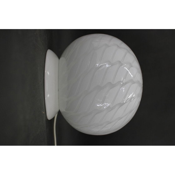 Image 1 of Vintage glass globe table lamp, Italy 1980s