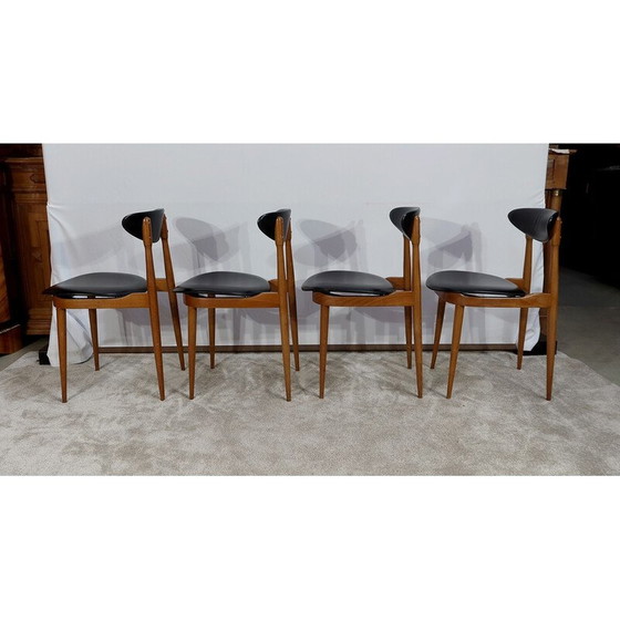 Image 1 of Set of 4 vintage chairs model " Unicorn " by Pierre Guariche for Baumann, 1960