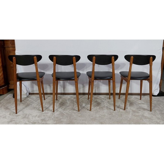 Image 1 of Set of 4 vintage chairs model " Unicorn " by Pierre Guariche for Baumann, 1960
