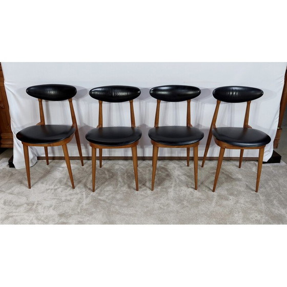 Image 1 of Set of 4 vintage chairs model " Unicorn " by Pierre Guariche for Baumann, 1960