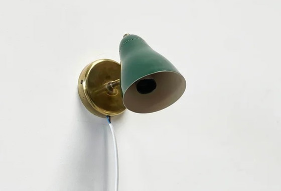 Image 1 of Green Perforated Wall Lamp by Jacques Biny