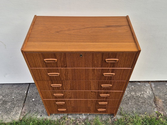 Image 1 of Danish Teak Chest of 6 Drawers, 1970S