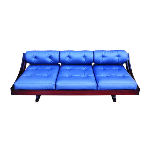 GS195 Gianni Songia Daybed in Navy Blue Andrew Muirhead Fine Scottish Leather, Italy, 1963