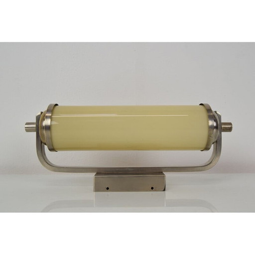 Vintage Art Deco tubular glass lamp, Czechoslovakia 1930