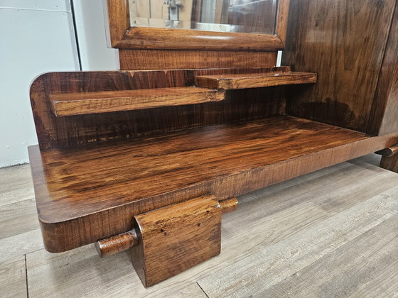 Image 1 of Art Decò Dressing Table In Walnut With Mirror