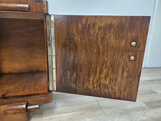 Image 1 of Art Decò Dressing Table In Walnut With Mirror