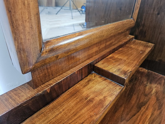 Image 1 of Art Decò Dressing Table In Walnut With Mirror