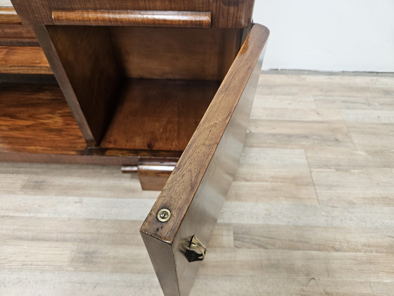 Image 1 of Art Decò Dressing Table In Walnut With Mirror