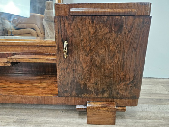 Image 1 of Art Decò Dressing Table In Walnut With Mirror